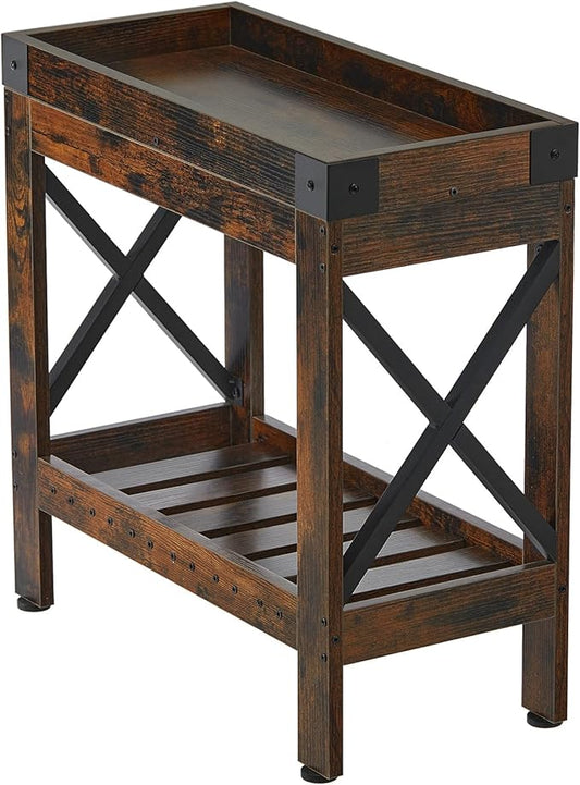 Narrow Side Table, Slim End Table,Sofa Side Table, End Table Nightstand for Bedroom, Living Room, Small Spaces