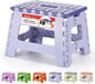 ACSTEP 9 Inch Folding Step Stool 300 LB Capacity Plastic Foldable Step Stools for Kids and Adults, Folding Stool Suitable for Kitchen, Stepping Stool with Handle Bicolor Purple Small Step Stool 1PC