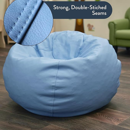 Children's Factory, CF610-076, 26" Go2 Bean Bag, Sky, Kids Flexible Seating for Reading Nook, Daycare, Playroom, Classroom, and Homeschool Furniture