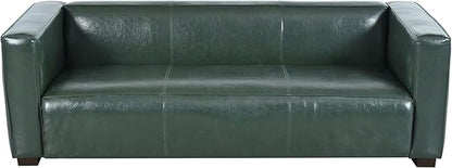 Merax Mid Century Modern 3 Seater Sofa with Birch Wood Legs, 80" Wide Smooth Upholstered Couch for Living Room, Apartment, Green