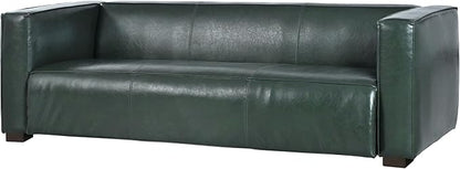 Merax Mid Century Modern 3 Seater Sofa with Birch Wood Legs, 80" Wide Smooth Upholstered Couch for Living Room, Apartment, Green