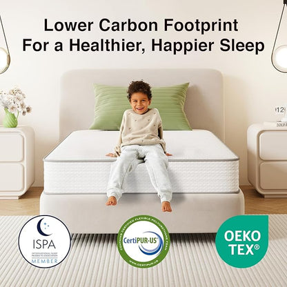 Novilla Twin Mattress, 8 Inch Twin Size Mattresses in a Box with Smarts™ Coil for Pressure Relief, Medium Firm Foam and Spring Hybrid Colchones with CertiPUR-US Certified for Kid for Kidss