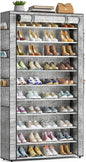 Shoe Rack 10Tier Large Capacity 50-56Pairs Beautiful Tall Shoe Shelf Free Standing Storage Cabinet Entryway Closet