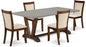 East West Furniture V797MZN32-5 5 Piece Kitchen Table Set Includes a Rectangle Dining Table with V-Legs and 4 Light Beige Linen Fabric Parson Dining Room Chairs, 40x72 Inch, Multi-Color