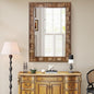 22x30 Inch Farmhouse Rectangular Wall Mirror, Rustic Wooden Frame Decorative Mirror for Bathroom Vanity, Bedroom, Living Room & Entryway – Vertical or Horizontal Hanging