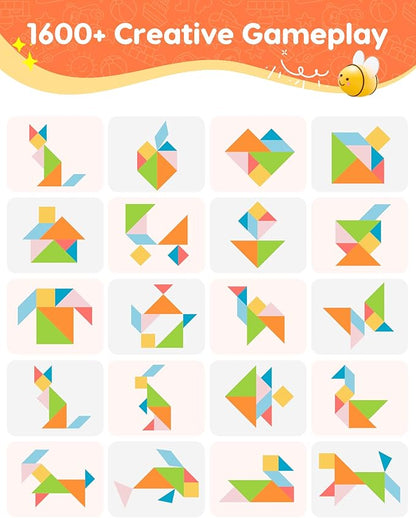 Kids Play Sofa, Tangram Square Puzzles Couch Furniture, Modular Kids Play Couchs Furniture, Puzzle Solving Couch Building Fort for Playroom Bedroom Boys Girls Teens, Rainbow