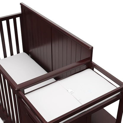 Graco Hadley All-in-One Convertible Crib & Changer (Espresso) – GREENGUARD Gold Certified, Fits Standard Crib Mattress, Converts to Toddler Bed and Full Bed, 4 Adjustable Mattress Heights