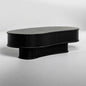 NTC Ripple DOU Coffee Table, Modern Wooden Double-Layer Center Table, Vertical Groove Design, Stylish Living Room Decor, Minimalist Style for Home and Office, Easy Assembly - Burnt Black