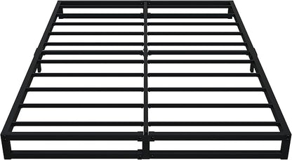 6 Inch California King Bed Frames No Box Spring Needed Heavy Duty Metal Cal King Platform for Mattress Foundation, Noise Free, Easy Assembly, Black