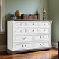 53.54" Farmhouse Sideboard Buffet Cabinet with Storage, Kitchen Buffet Storage Cabinet with 10 Drawers, Modern Wood Accent Sideboard for Living Room, Kitchen, Hallway(Antique White)