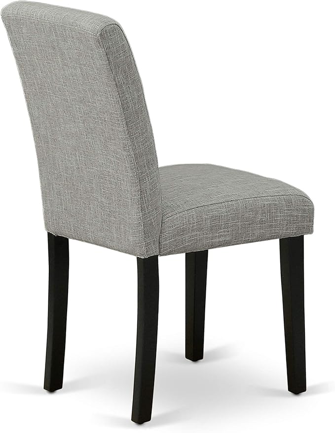 East West Furniture X697AB106-6 6 Piece Dinette Set Contains a Rectangle Dining Table with X-Legs and 4 Shitake Linen Fabric Parson Chairs with a Bench, 40x72 Inch, Multi-Color