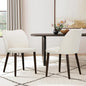 COLAMY Upholstered Dining Chairs Set of 2, Modern Fabric Dining Room Kitchen Side Chair with Padded Seat and Wood Legs for Restaurant/Cafe, Beige