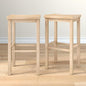 Grain & Grove Smith Collection Set of 2 Solid Wood Bar Stools, 30 inch Saddle-Seat Bar Chairs, Backless, Heavy-Duty Construction, Footrest Support, for Kitchen Islands, Home Bars, and Counters, Blonde