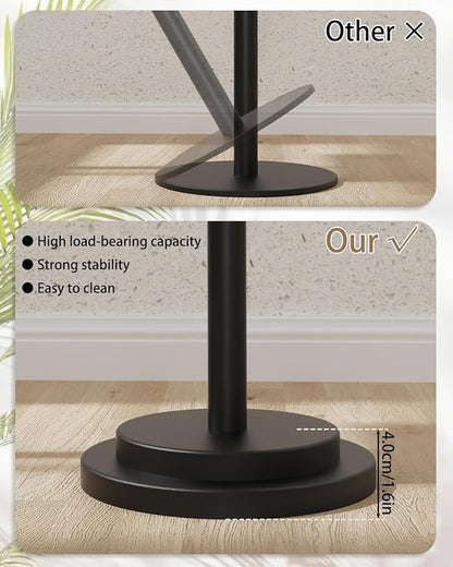 Height Adjustable Drink Table, Vintage Round Indoor Metal Plant Stand, for Small Spaces, Living Room, Bedroom, Cocktail, 1 Pack, White, GBZ001CW-1