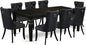 East West Furniture LGDA9-BLK-12 9 Piece Dining Table Set Consists of a Rectangle Kitchen Table with Butterfly Leaf and 8 Polyester Fabric Parson Chairs, 42x84 Inch, Black