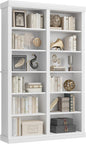 74.5" Tall Bookshelf with Double Storage, Extra Large Bookshelf, 6-Tier Double Wide Bookshelves w/ 12 Cubbies, Wide Freestanding Bookcases for Livingroom Office Library (White)