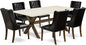 East West Furniture X727FO749-7 7 Piece Dining Set Consist of a Rectangle Dining Room Table with X-Legs and 6 Black Faux Leather Upholstered Parson Chairs, 40x72 Inch, Multi-Color