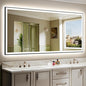 84x40 Inch LED Bathroom Mirror with Lights (Front Lit and Backlit) Black Framed Lighted Vanity Mirror for Bathroom Wall Dimmable Anti-Fog Memory Tempered Glass Horizontal/Vertical