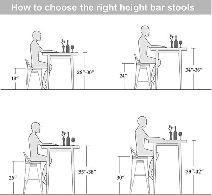 24 Inch Swivel Bar Stools Set of 4 with Backs Counter Height Industrial Metal Barstools Island Bar Chairs for Home Kitchen Dining Room (Swivel 24 inch, Silver Wooden)
