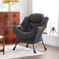 Lazy Chair, Reading Armchair, Large Modern Lounge Accent Chair, Leisure Sofa Chair for Living Room, Bedroom, Dorm Room, Dark Grey