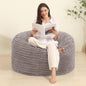 3FT Memory Foam Bean Bag Chair for Adults/Teens, Bean Bag Sofa with Fluffy Removable Cover, for Living Room Bedroom, Grey