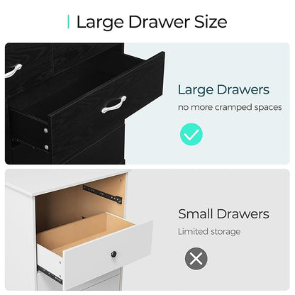 LINSY HOME 8 Drawer Dresser for Bedroom, 54" Wide Chest of Drawers, Modern TV Stand Dressers with Wood Frame and Metal Handles, Large Drawer Organizer for Bedroom, Living Room, Black