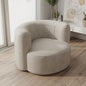 Acanva Luxury Modern Tight Curved Back Velvet Sofa, Minimalist Style Comfy Couch for Living Room Apartment Reception Space, Cream Single Chair