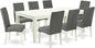 East West Furniture LGDR9-LWH-07 9 Piece Dining Room Set Includes a Rectangle Kitchen Table with Butterfly Leaf and 8 Gray Linen Fabric Parsons Dining Chairs, 42x84 Inch, Linen White