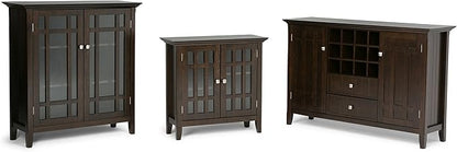 SIMPLIHOME Bedford SOLID WOOD 53 Inch Wide Transitional TV Media Stand in Dark Tobacco Brown for TVs up to 60 Inches, For the Living Room and Entertainment Center