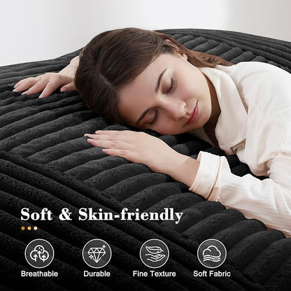 3-in-1 Giant Bean Bag Chair for Adults & Kid, Convertible Floor Sofa to Mattress, High-Density Foam Chair Bed with Washable Cover, Multi Functional Lounge Couch for Bedroom, Living Room (Black)
