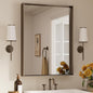 Keonjinn 24 x 32 Inch Brushed Bronze Mirror, Rectangle Bathroom Vanity Mirror for Wall, Aluminum Alloy Framed, Modern Farmhouse, Rectangular Square Corner, Decorative(Horizontal/Vertical)