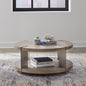Liberty Furniture Harlow Living Room Round Cocktail Table - Sandstone & Satin Nickel
