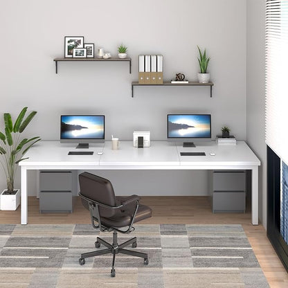 78.7 Inch Large Computer Desk, Long Gaming Table, Modern Two Person Desk Large Executive Office Desk, Double Table at Home, Perfect for Work, Gaming, Studying, and Writing, Etc., White