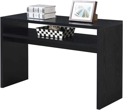 Convenience Concepts Northfield Deluxe Console Hall Table 48" - Modern, Minimalist Narrow Sofa Display Accent With Storage Shelf for Contemporary Living Room, Entryway, or Hallway, Black