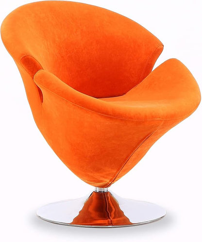 Manhattan Comfort Tulip Swivel Accent Chair Set of 5 with 360° Turn, Modern Flower Inspired Design, Soft Velvet Upholstery, Polished Chrome Base, No Assembly Required, 300 Lbs Capacity, Multi Color