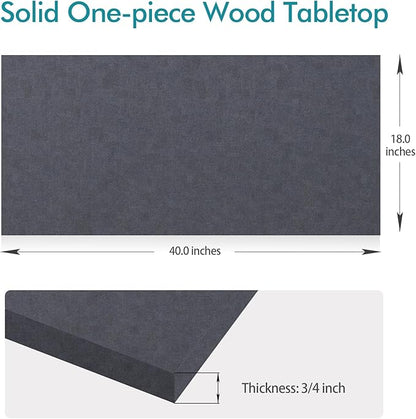 Kaboon Universal Tabletop 40"x18", Solid One-Piece Melamine Table Top, DIY, Home and Office Countertop, Fabric Blue
