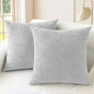CaliTime Throw Pillow Covers Decorative 22 X 22 Inches Pack of 2 Cozy Chenille Cushion Cases for Couch Sofa Bed Living Room Home Moonbeam Gray
