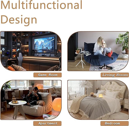 CXC Fireside Chair, Gaming Chair Floor, Large Bean Bag Chairs for Adults, Memory Sponge Lazy Sofa, Ergonomic Design Comfy Couch for Living Room丨 Bedroom丨 Office丨(Happy Flower-Brown, Linen)