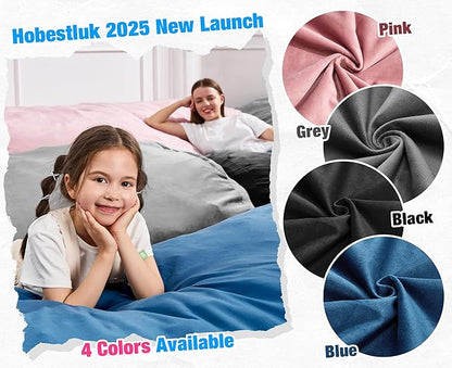 Hobestluk 6FT Bean Bag Chair Large Beanbag Lounger with Removable Cover Adult Bean Bag Chair with Portable Handle Desgin for Living Room Bedroom (Pink, 6FT)