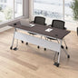 Bush Business Furniture Folding Training Table Set for 2, 72 inch Desk with Powered Grommets and 2 Chairs with Arms, Commercial-Grade Bundle for Office or Classroom, Envision Collection, Gray