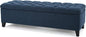Christopher Knight Home Ottilie Fabric Storage Ottoman, Dark Blue, 17.75"D x 51.5"W x 15.75"H