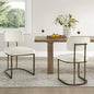 Dining Chairs Set of 2, Upholstered Modern Kitchen Chairs with Ergonomic Backrest, Fabric Cushion Seat & Metal Legs for Living Room, Restaurant, and Café, Ivory