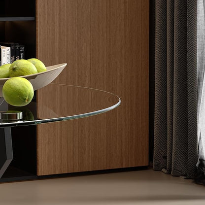 Glass Dining Table Modern Kitchen Table with Black Metal Legs 36 Inch Small Round Dining Table for Apartment Kitchen Dining Room
