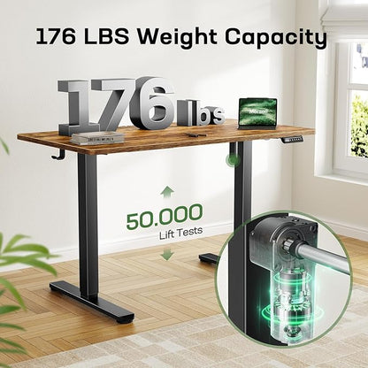 Marsail Electric Standing Desk with One-Piece Desktop,48 x 30 inch Height Adjustable Office Gaming Computer Desk with Deeper Tabletop,Home Office Stand up Desk with 4 Memory Presets, table for Bedroom