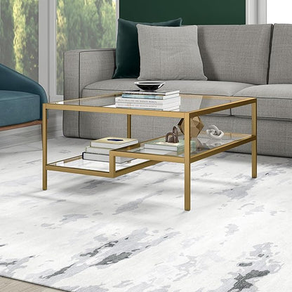 Henn&Hart Lovett Coffee Table, 20" Wide, Gold
