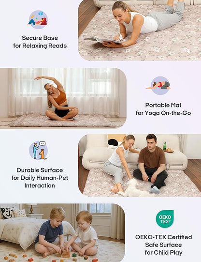 Syrinx Japanese Floor Futon Mattress, Foldable Tatami Sleeping Pad for Adults & Kids, Roll-Up Floor Bed or Bench Cushion