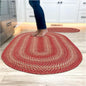 Homespice 20x30” Red Oval Braided Rug. Apple Pie Red Jute Oval Rug. Uses- Entryway, Kitchen Rugs, Bathroom Rugs. Reversible, Rustic, Country, Primitive, Farmhouse Decor Rug