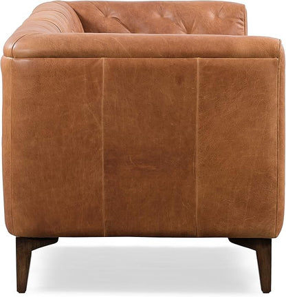 POLY & BARK Essex Sofa in Full-Grain Pure-Aniline Italian Tanned Leather in Cognac Tan