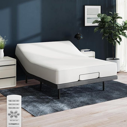 Nectar Premier Full Adjustable Base & 13” Mattress (New Version) - Head & Foot Incline - Medium Firm Memory Foam - Cooling Upgrade - 3 Massage Settings - 365-Night Mattress Trial & Forever Warranty