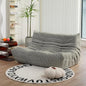 N&V Fireside Loveseat, Mid Century Armless Twin Size Floor Sofa, Soft Premium Corduroy Floor Lounge Chair, Foam Sofa Accent Chair for Living Room Bedroom and Office, Harbour Grey, Full